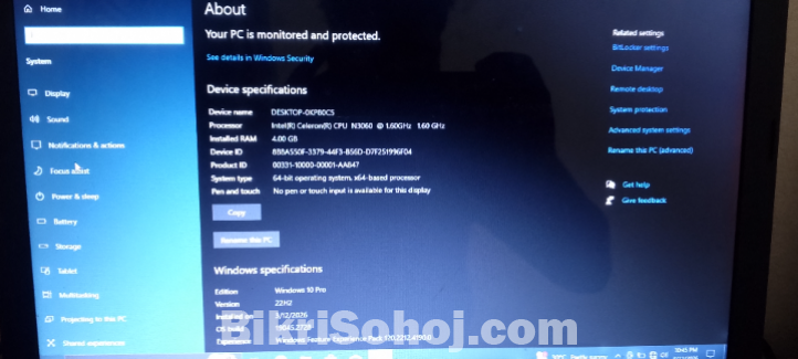 Intel (R) Celeron (R) CPU N3060